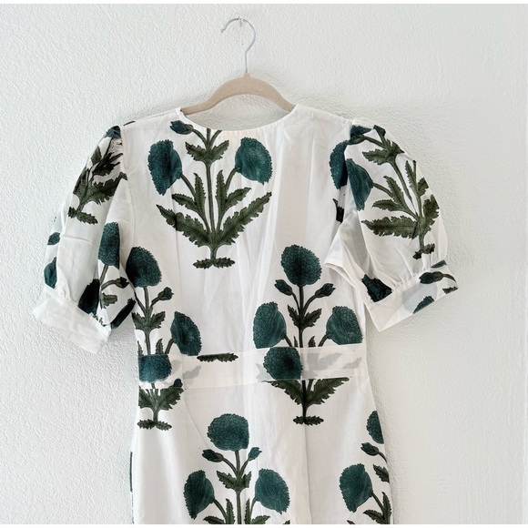 Indigo by boutin The poppy floral midi dress short puff sleeves size M - Picture 12 of 13